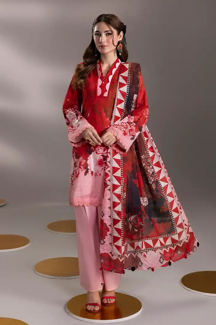 Unstitched Printed Lawn 3 Piece pf09