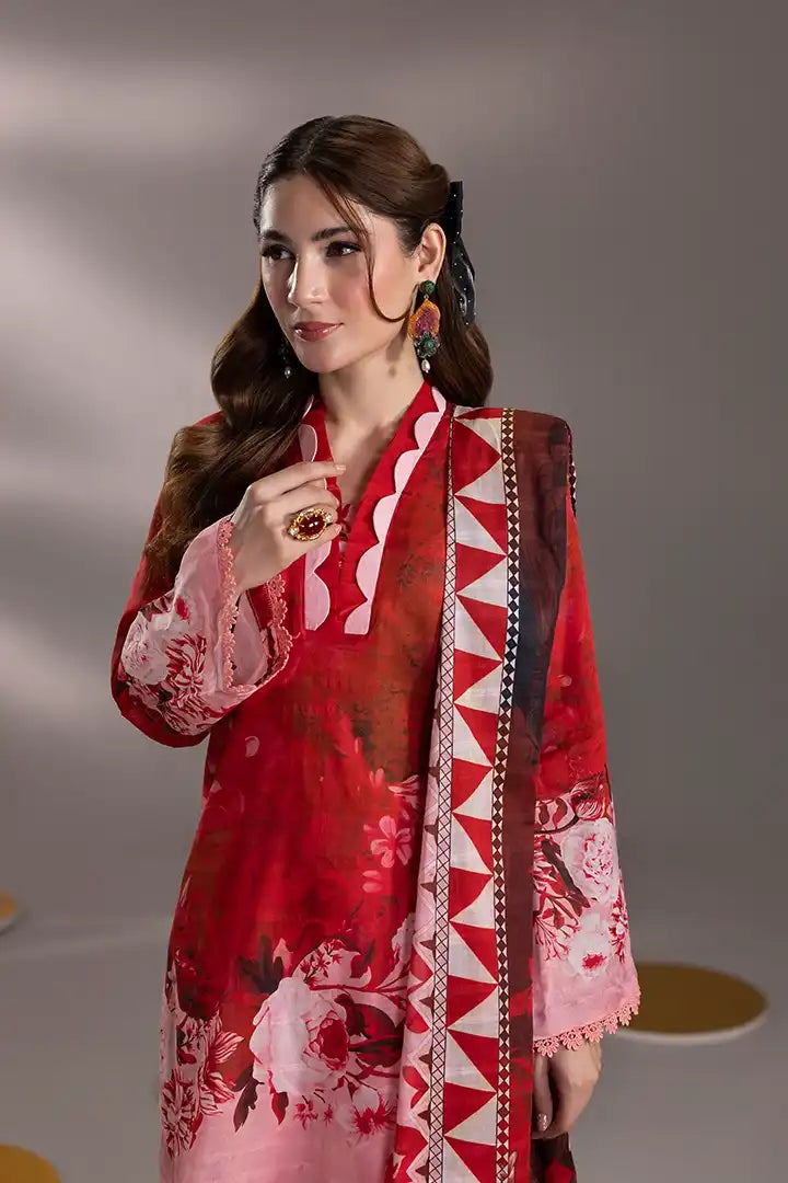 Unstitched Printed Lawn 3 Piece pf09