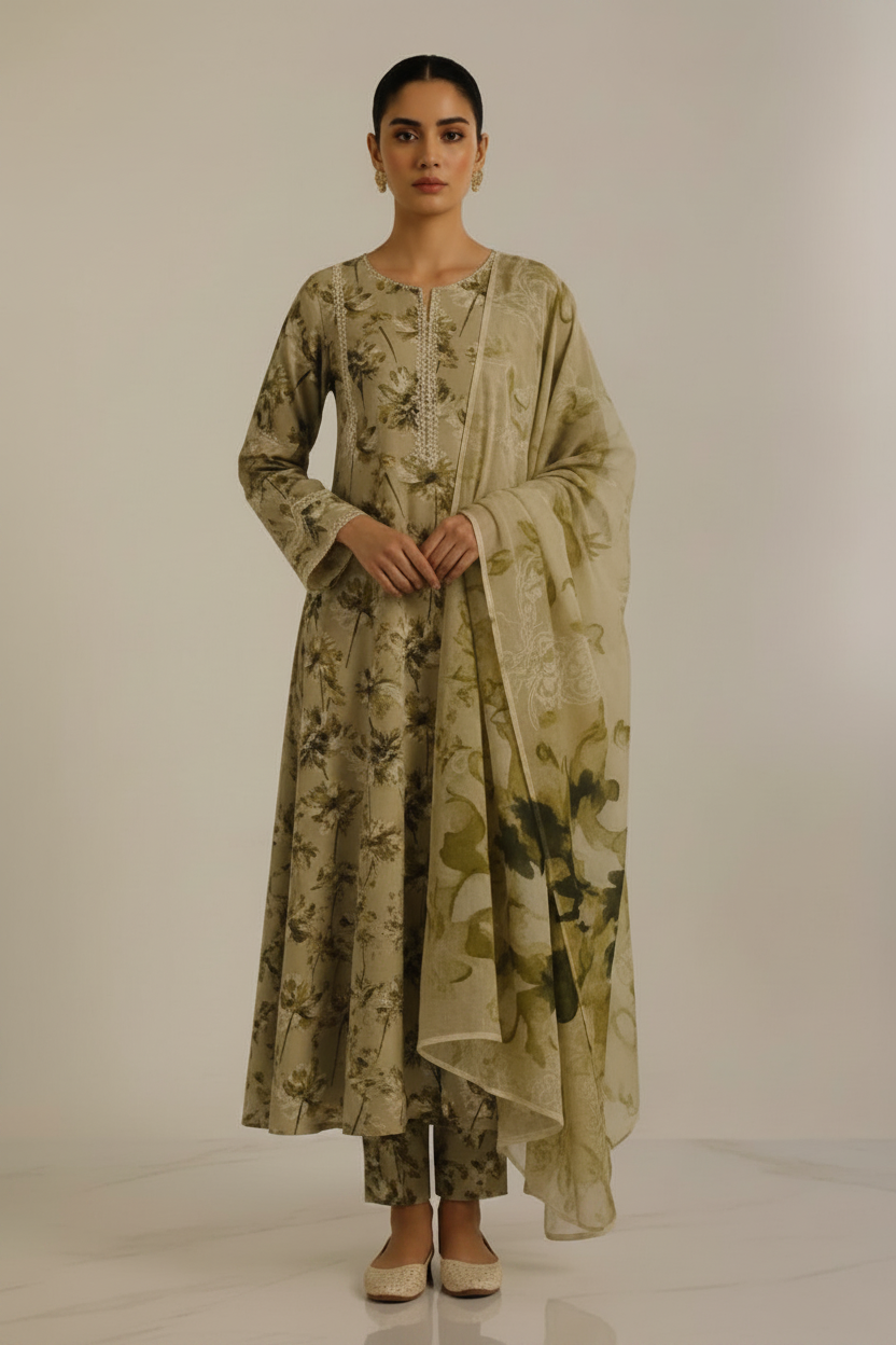 Unstitched Printed Lawn 3 Piece KF-9-RR