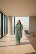 Unstitched Printed Lawn 3 Piece D-07