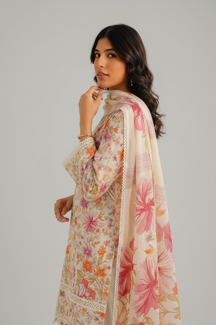 Unstitched Printed Lawn 3 Piece KF-5-RR