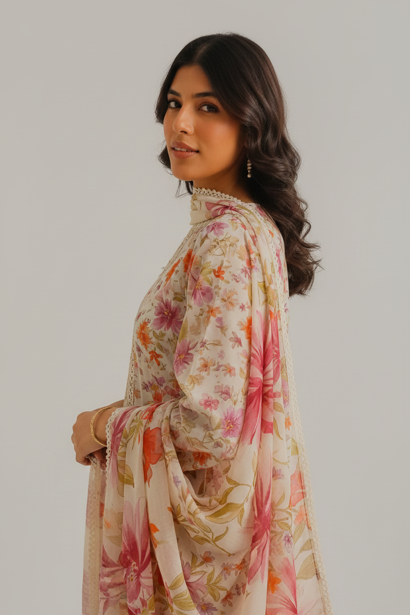 Unstitched Printed Lawn 3 Piece KF-5-RR