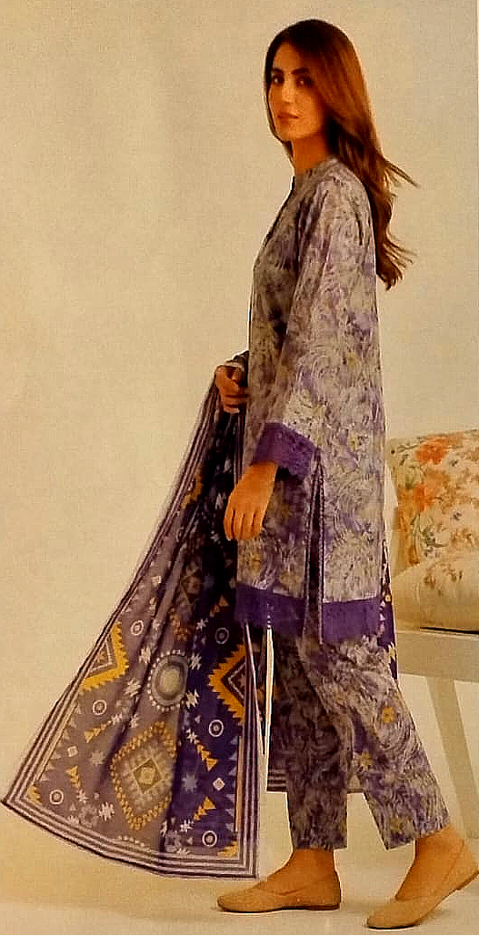 Unstitched Printed Lawn 3 Piece KF-01-RR