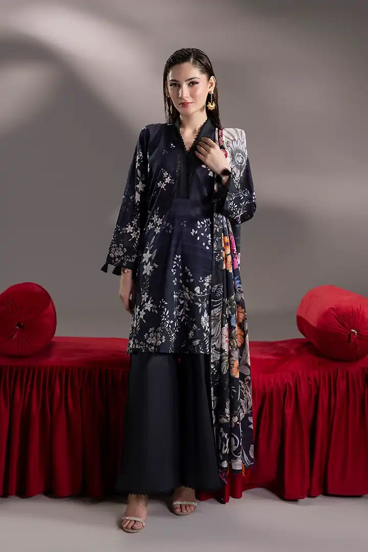 Unstitched Printed Lawn 3 Piece pf12